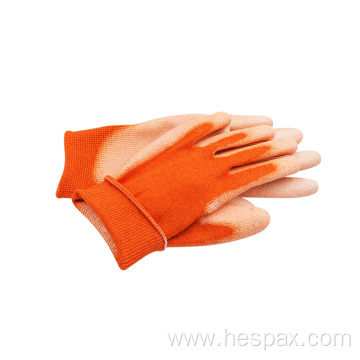 Hespax Customized Carbon Fiber PU Coated Work Gloves